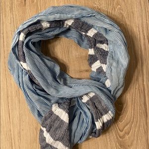 Navy and white stripped scarf